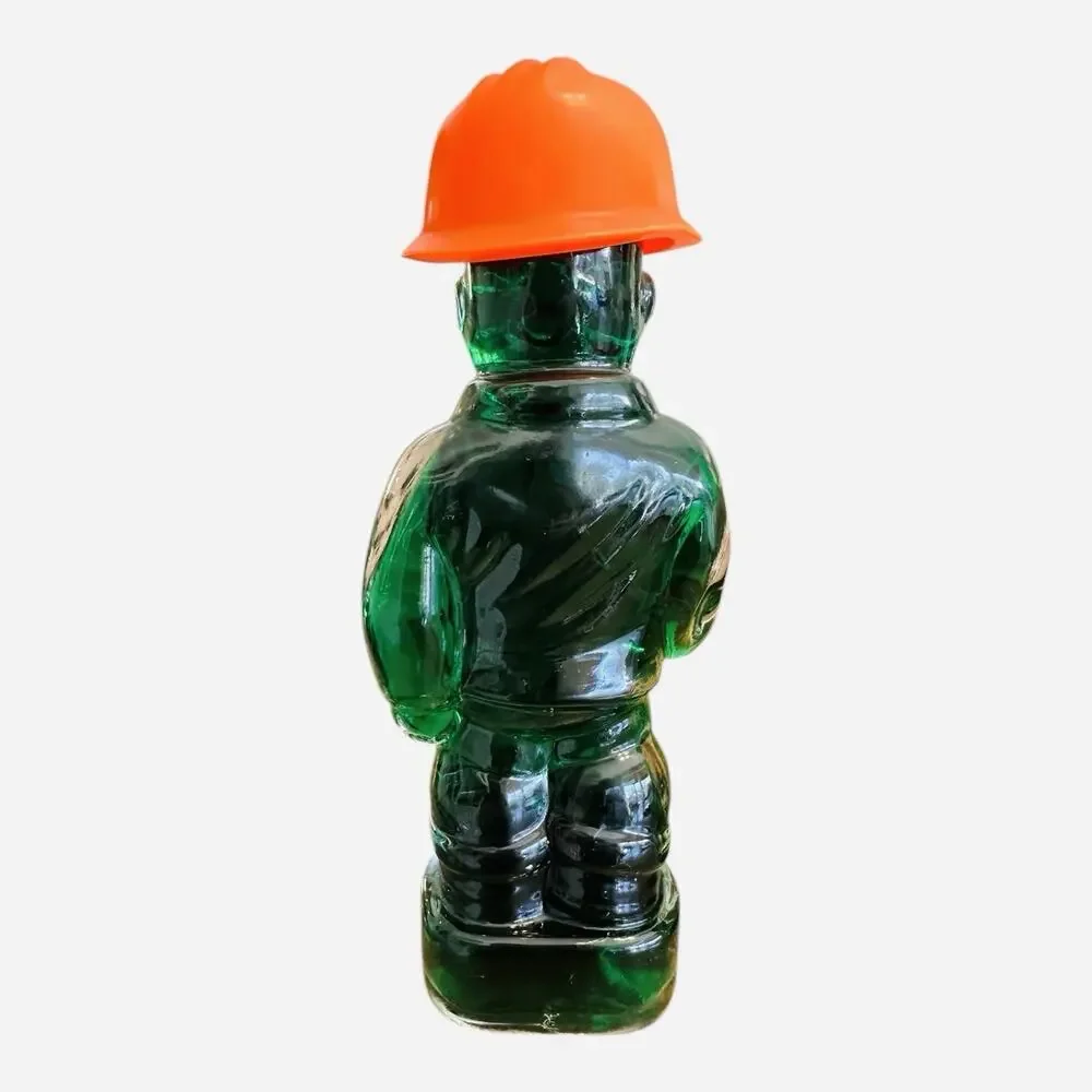 Vintage Mennen Skin Bracer After Shave Hard Hat Worker Glass Bottle 9 1/2